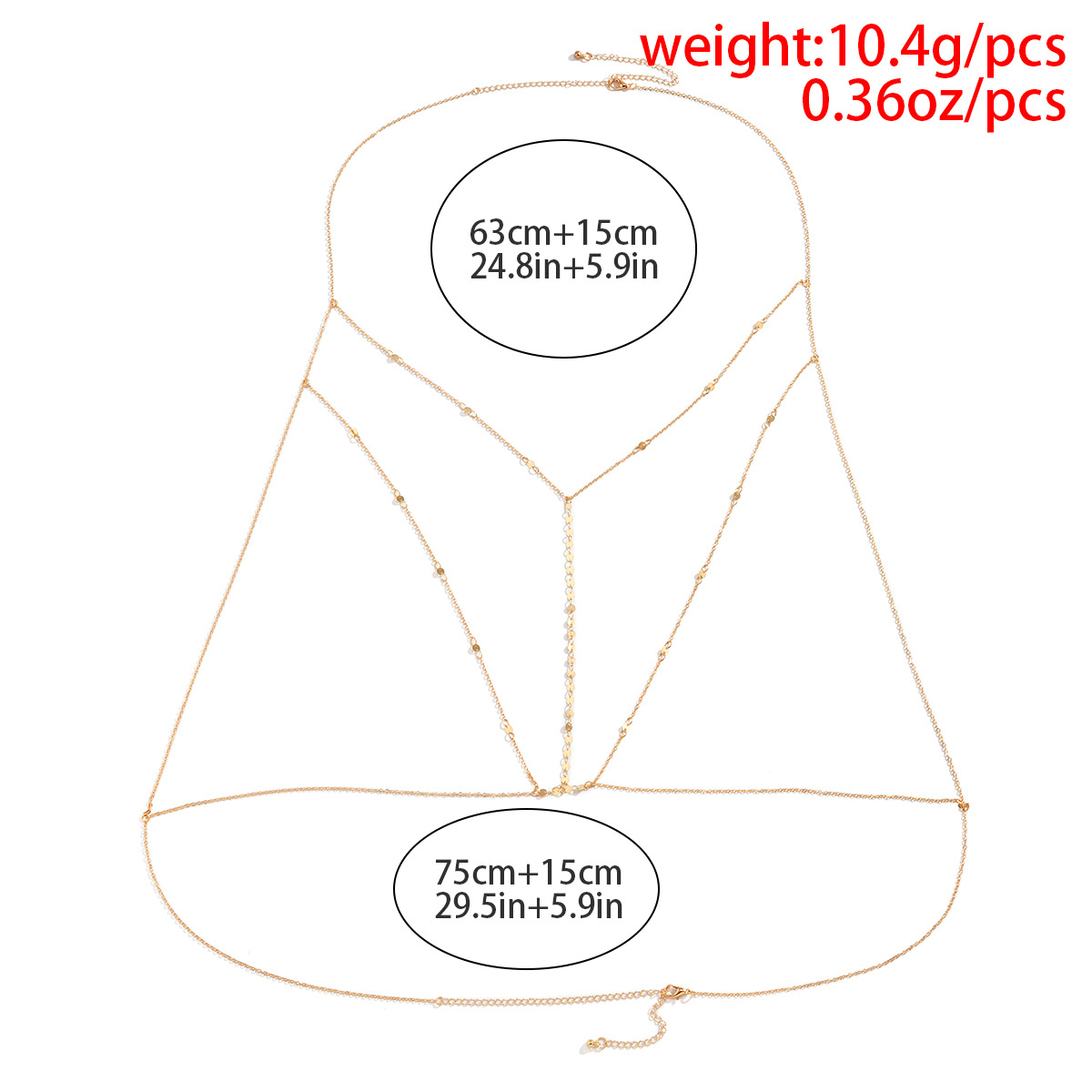 simple one-piece hanging neck geometric sequin chest chain women