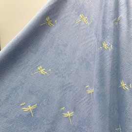 蜻蜓棉麻混纺布料批发 弹力柔软夏季清新凉感睡衣连衣裙旗袍面料