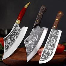 Forged Tiger Grain Cleaver Knife Handmade Kitchen Knife羳