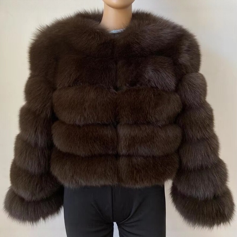 New European and American Style Fox Fur Coat Women's Short Fashionable Warm Coat