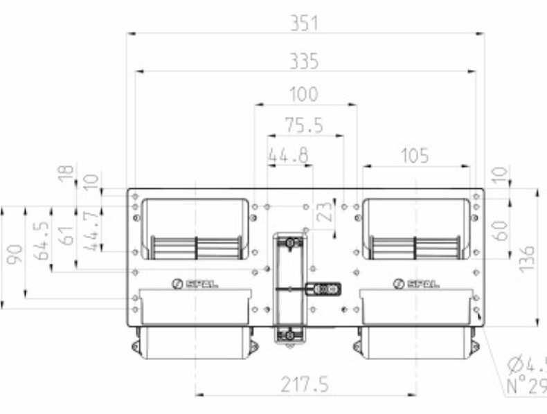 Spal 006-B45-22 Evaporator Fan 24V 281W Suitable for King Long and Higer Models