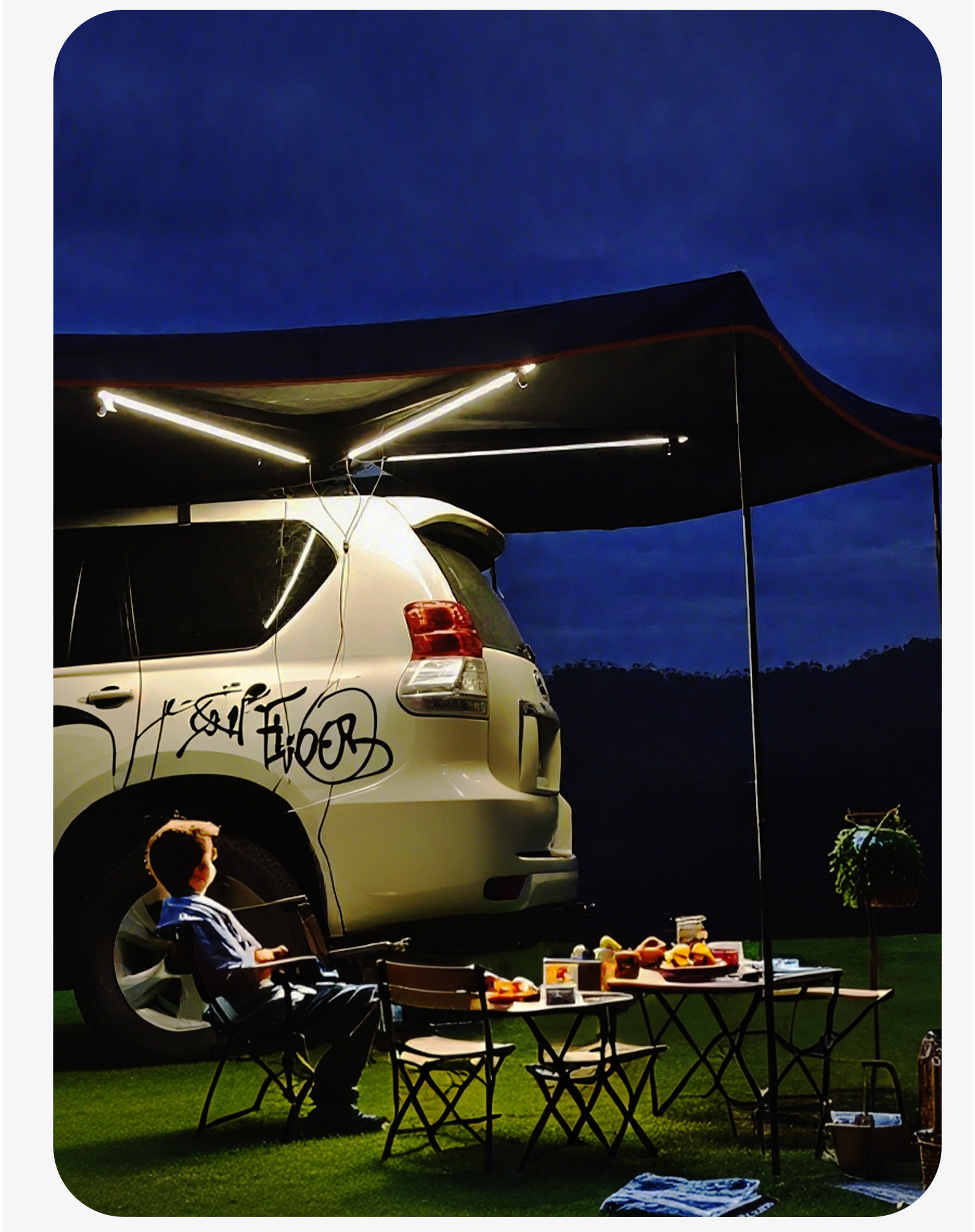 270-Degree Car Side Tent Fan-Shaped Side Canopy Tent Outdoor Quick-Open Side-Mounted Tent Suv Outdoor Car Side Tent
