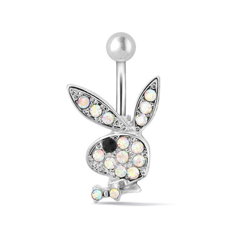Wish AliExpress recommends new products stainless steel cartoon rabbit belly button ring navel nail body piercing jewelry wholesale
