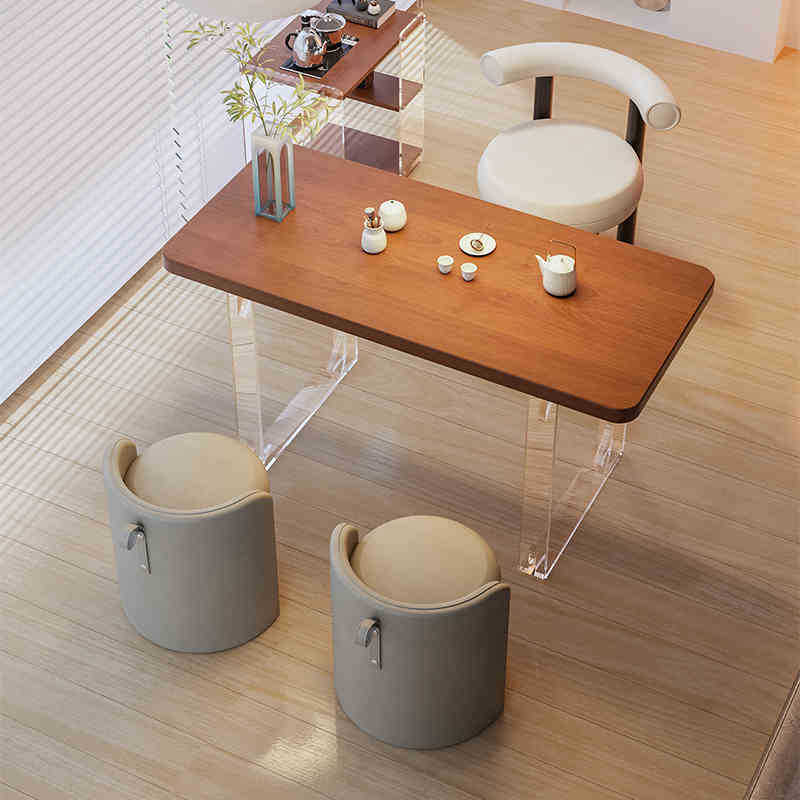 [폭매] 1.0m 티테이블(빅리프송) + 체어 + 등받이스툴*2