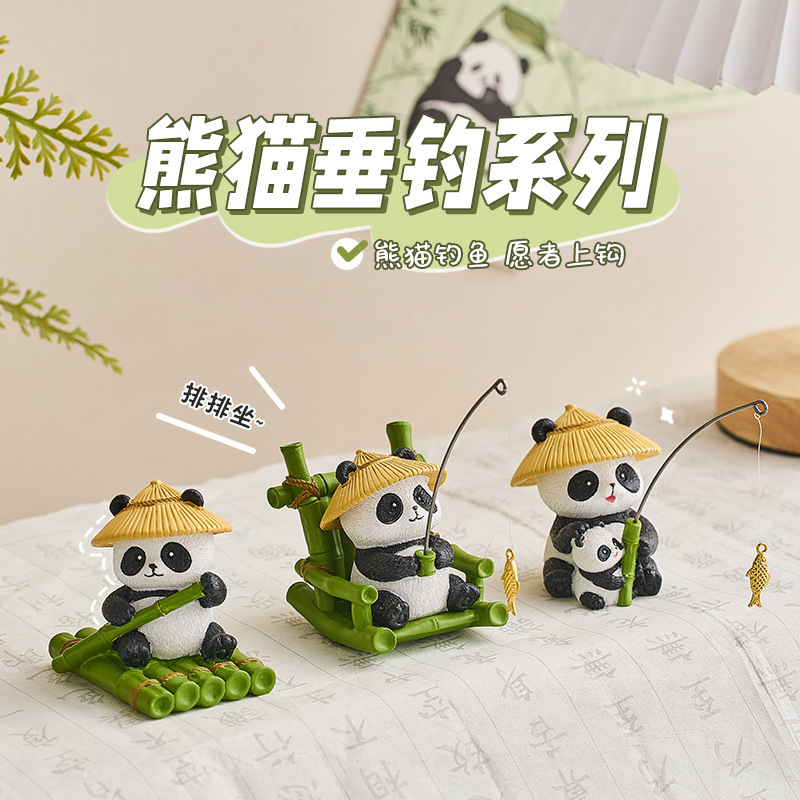 Buddha panda balyq tutish dekoratsiya