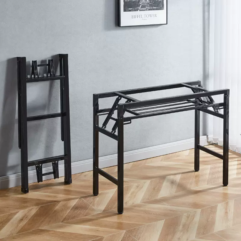 折叠桌架简易折叠桌脚架子办公桌架单双层课桌架弹簧桌架对折支架