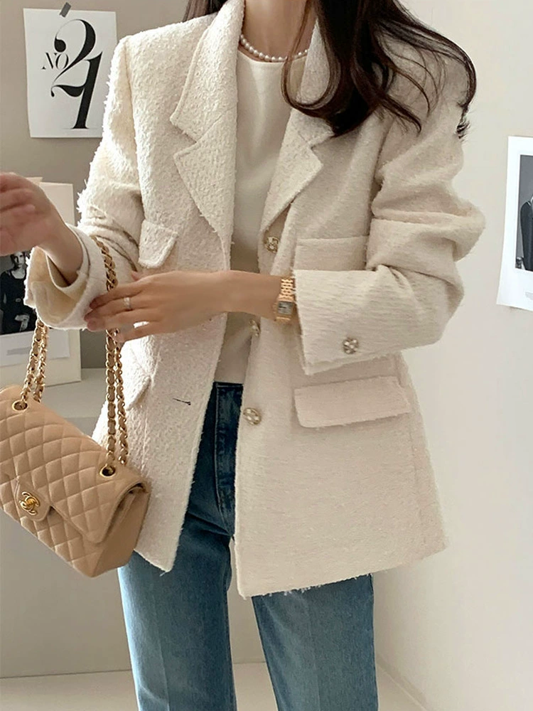 Модная куртка, костюм, (跨境贸易), корейский стиль, стиль Chanel, облегающий посадка