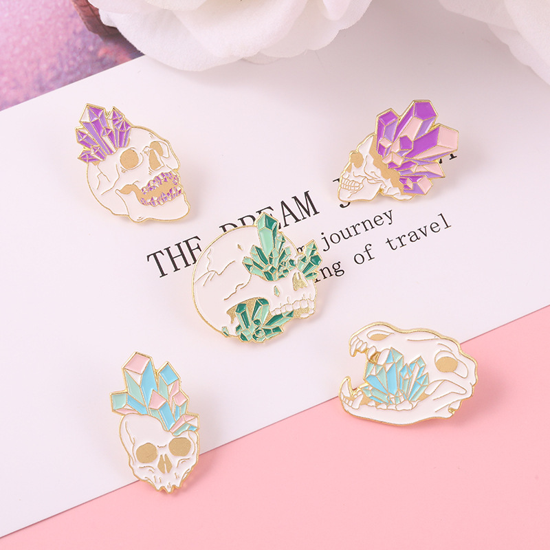 Halloween Festival Cartoon Style Pin Skull Alloy Plating Metal Unisex Brooches