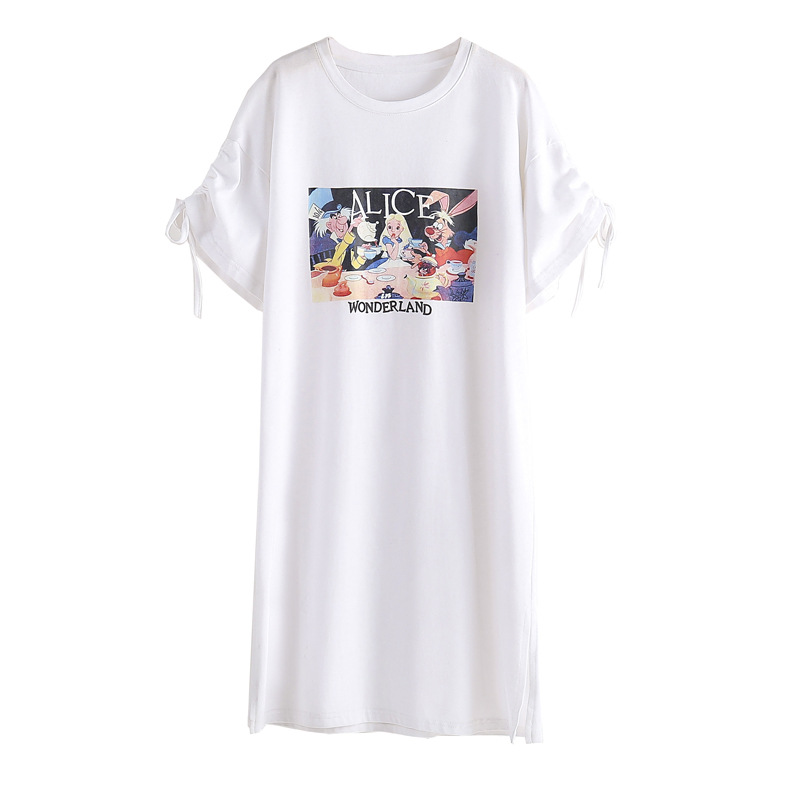 Vestido de las niñas verano 2024 nuevo estilo occidental medio y grande falda de algodón para niños moda verano manga corta Camiseta falda casual