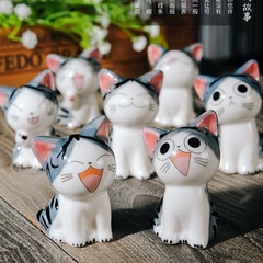 和風猫チーズ猫セラミック装飾品鉢植え造園装飾品文化的で創造的なギフト景勝地の屋台ホットセール小物