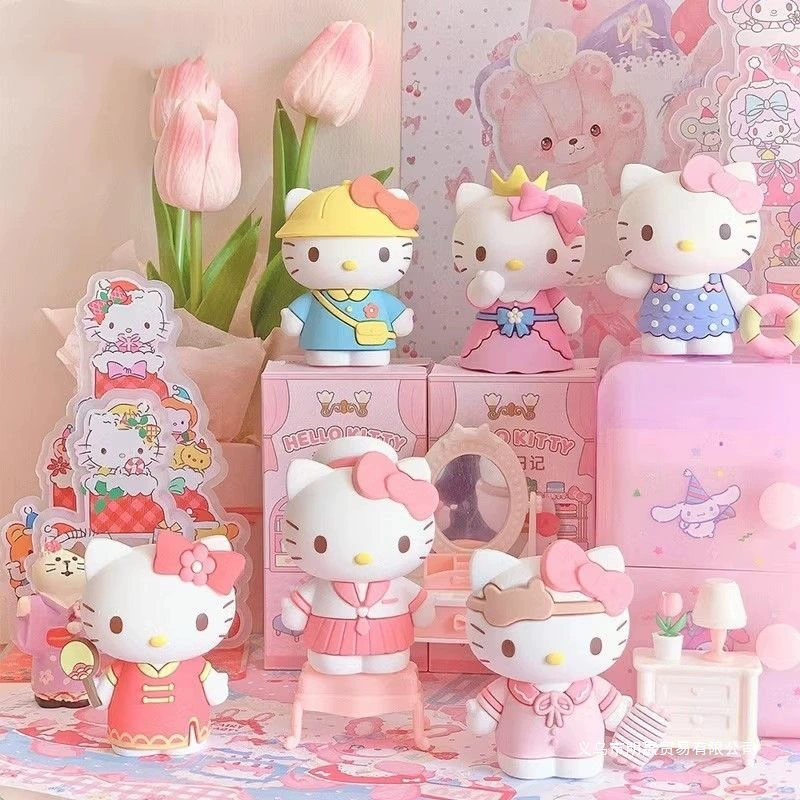 Привет си́тти (Hello Kitty), Санрио, мини-фигурка для нарядов, милая настольная кукла-игрушка, подарок на день рождения