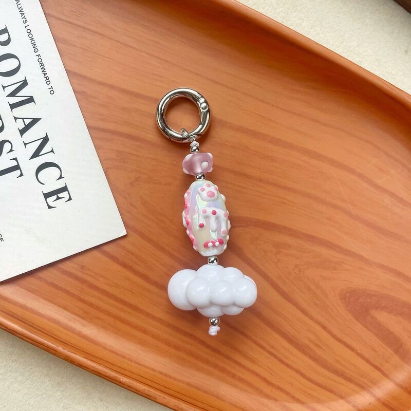 跨境韩式潮流卡通钥匙扣苹果云朵车载钥匙包包挂饰时尚精美情侣款|undefined