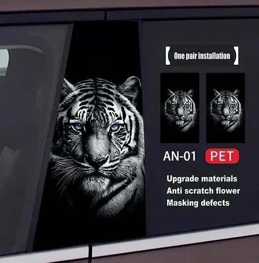 Car center pillar sticker A pillar Nezha 2 clown decorative sticker car window B pillar protective film black Wukong painted Meidu
