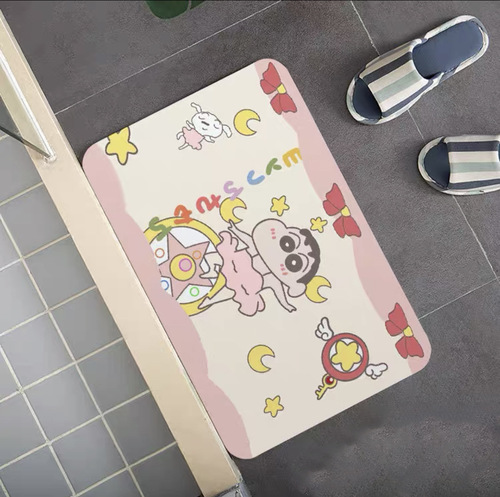 Cartoon Superman Diatom Mud Foot Mat Bathroom Bathroom Mat Technology Cloth Floor Mat Water-Absorbent Quick-drying Bathroom Non-Slip Mat