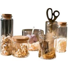 软木塞高硼玻璃瓶装饰摆件微景观玻璃罐收纳杂货干花标本