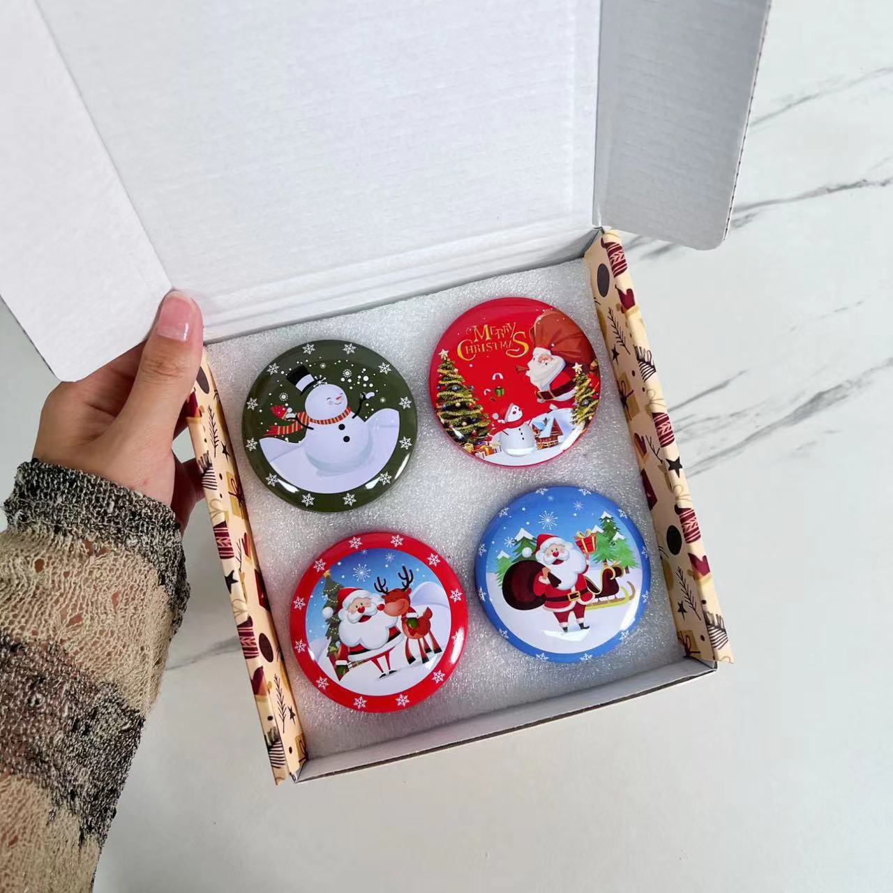 Navidad caja de regalo de vela de banano set romántico no humo perfume adornos regalo de mano vela doméstica de Navidad al por mayor