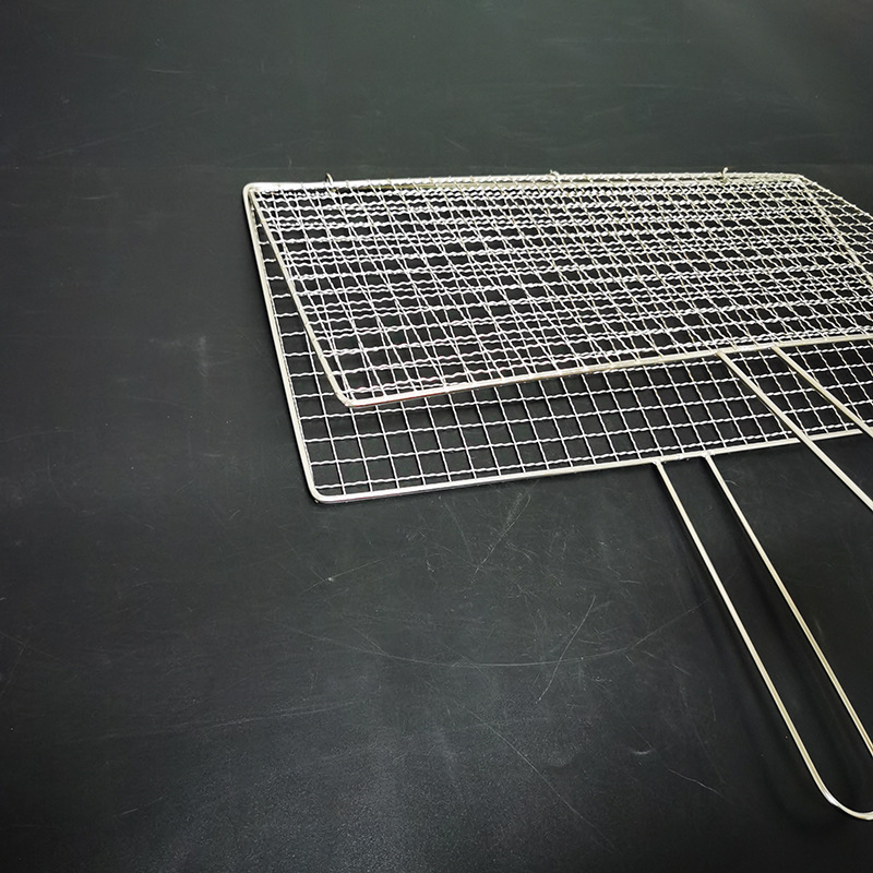 acero inoxidable rectangular parrilla con mango grueso parrilla parrilla al aire libre con mango parrilla red