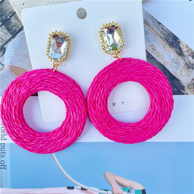 1 Pair Fashion Circle Alloy Rattan Plating Women's Drop Earrings display picture 2
