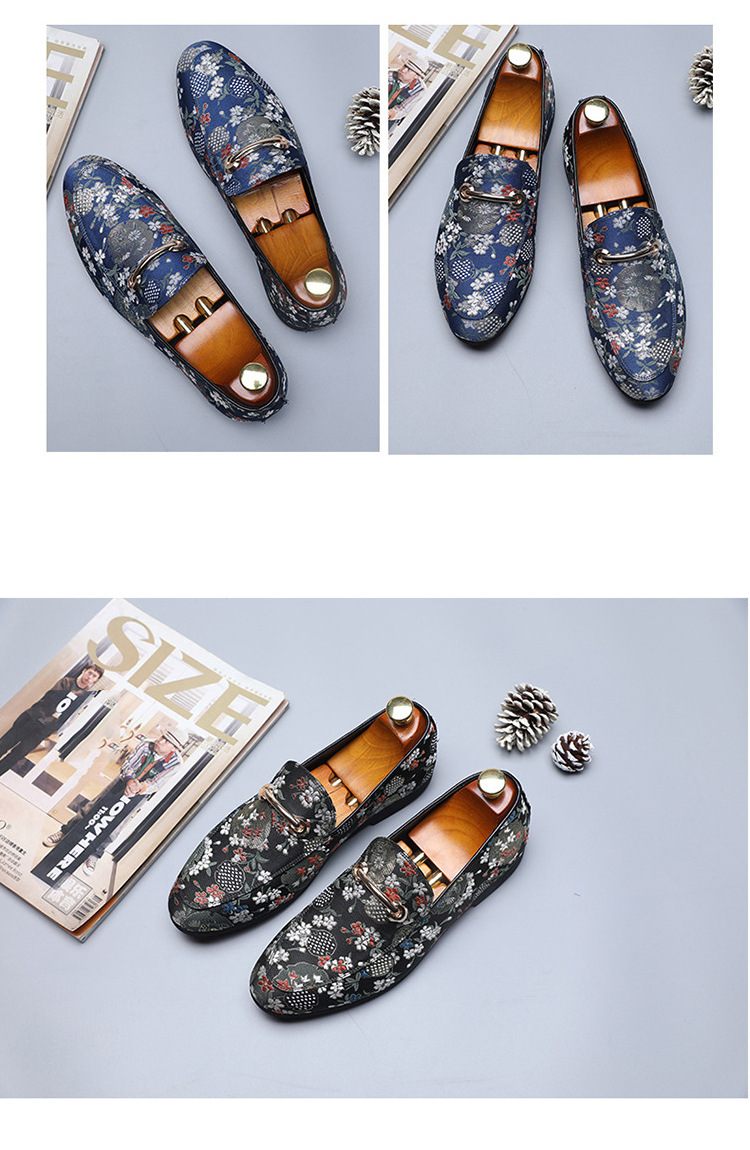 Novi modni čevlji Klasični vezeni moški čevlji s koničastim vzorcem, enojni čevlji z lenim fižonom_voghion.com