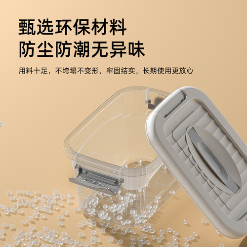 Large storage box plastic box transparent household clothes portable car storage box with cover manufacturer wholesale