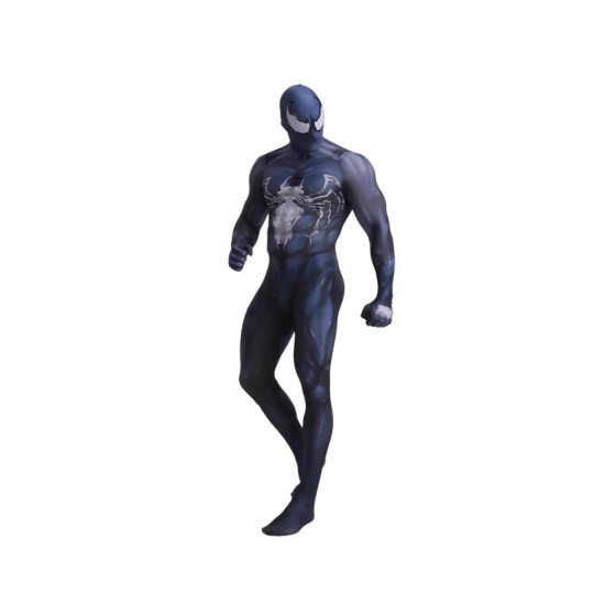 Blue Black Spider-Man Venom 2 Symbiote Cosplay Costume All-inclusive one-part tights Stretch Lycra