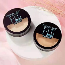 跨境外贸专供聪明-猫 双层粉饼 定妆粉遮瑕湿粉 散粉蜜粉粉饼清爽
