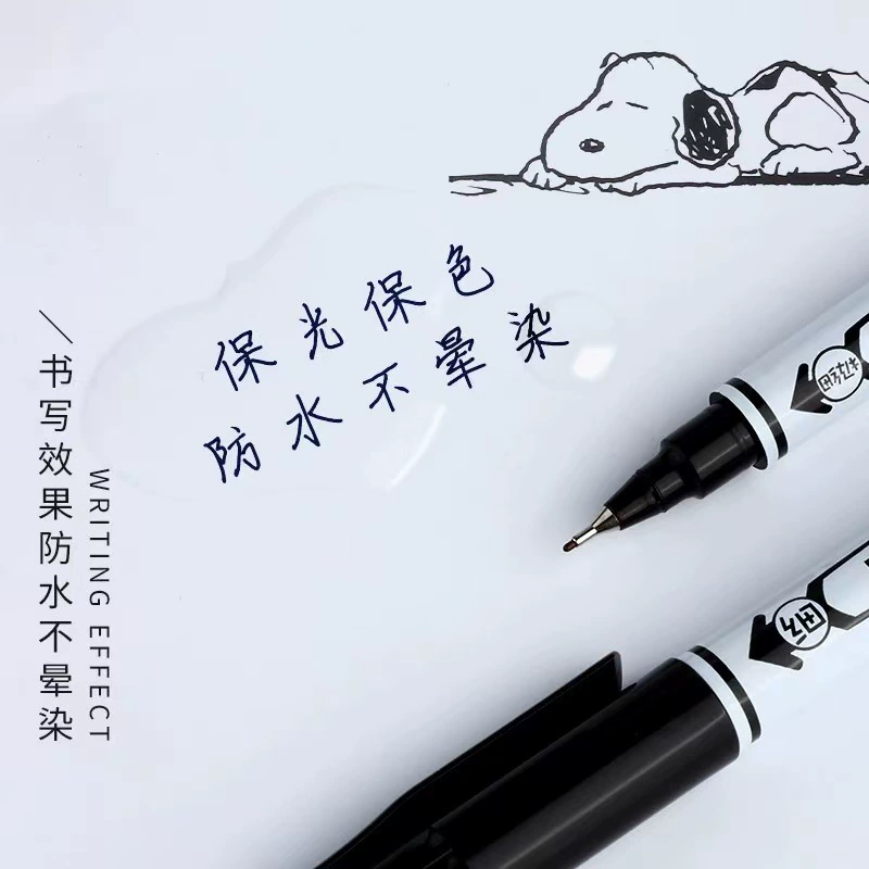 Утренний свет 21302 Snoopy маркер крючок линия ручка черная синий красный детское искусство рисование жирный двусторонний маркер