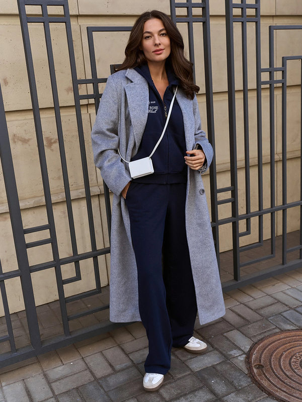 Bộ đồ thể thao nữ hai mảnh áo hoodie khóa kéo ngắn tay dài và quần dài — Màu xanh hải quân, màu xanh đậm, nâu sẫm