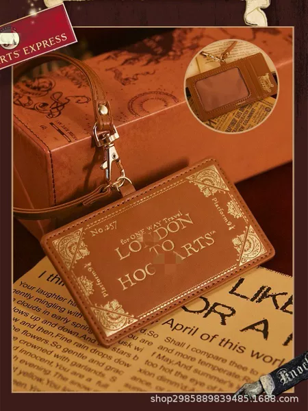 Cross-border Harry Potter 9 ¾ platform ticket card bag gilded access control bus pickup card set Hogwarts meal card set