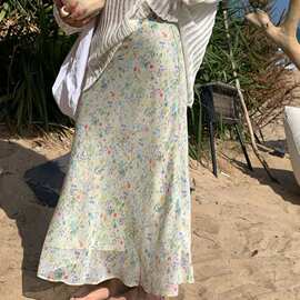 柠檬绿茶仙女花园法式高腰显瘦碎花夏季半身裙图片色印花其他品牌