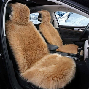 New Style Car Plush Seat Cushion, Thickened Non-Slip Long Plush Car Seat Cushion with Backrest, Universal Seat Cushion and Seat Cover