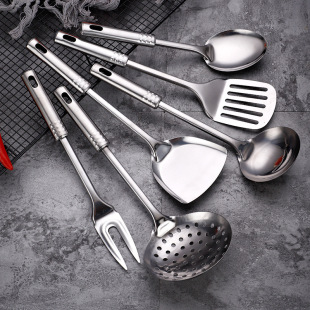 Factory wholesale household soup spoon stir-frying spoon kitchenware set kitchen cooking set colander kitchenware stainless steel spatula