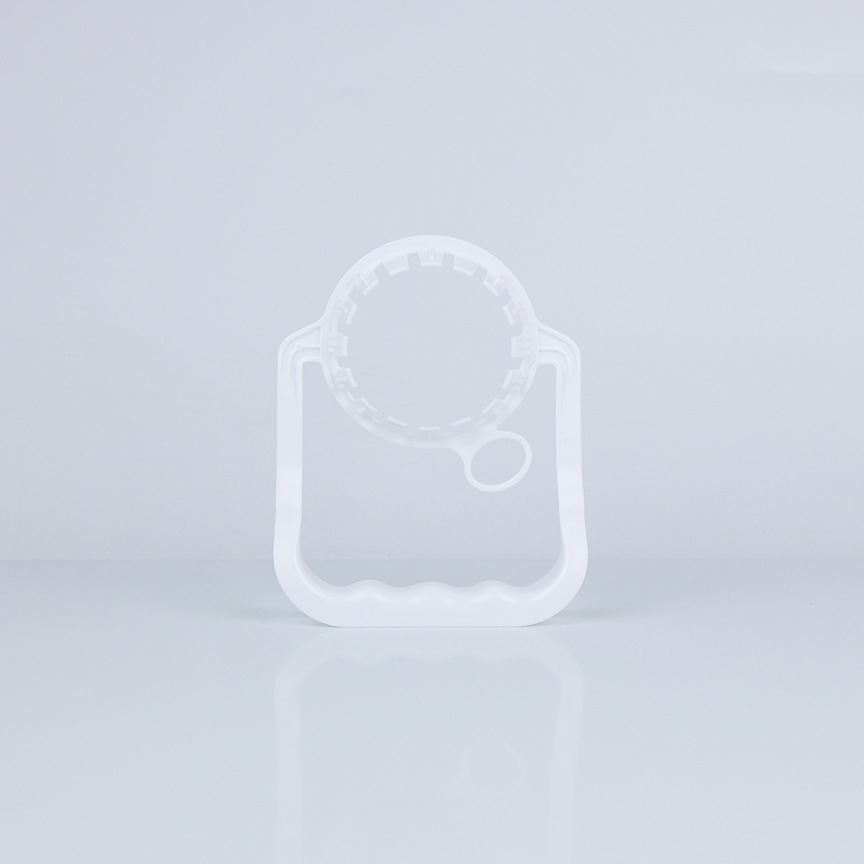 Fábrica de fuente al por mayor 55 calibre botella de bebidas PE mango botella de agua potable desechable mango mango de plástico