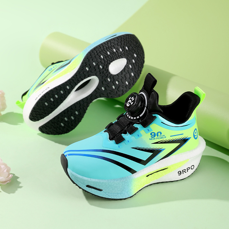 Niño conejo rojo 9pro zapatos de carrera 2025 otoño nuevo niño piel impermeable zapatos deportivos para niños zapatos de carrera antideslizantes