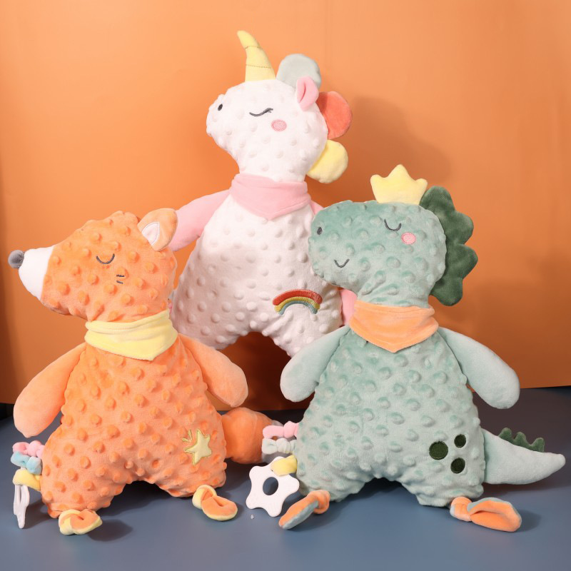 Baby Toys That Can Be Chewed, Plush Unicorn, Dinosaur, Fox Dolls, Wholesale in Stock Factory