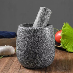 ニンニクの臼の薬の缶の研磨器のニンニクの器の石のニンニクの泥のニンニクの蓉の天然の家庭のニンニクの器のニンニクのニンニクの器の石臼をつぶします