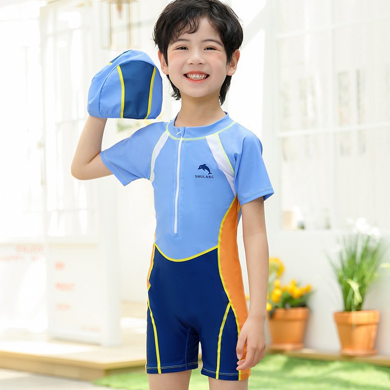 Traje de baño para niños, niños pequeños, medianos y grandes, protector solar dividido para niños, traje de natación de aguas termales de secado rápido para niños, nuevo estilo al por mayor