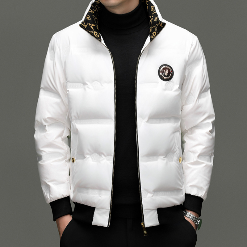 Men's glossy short down jacket
