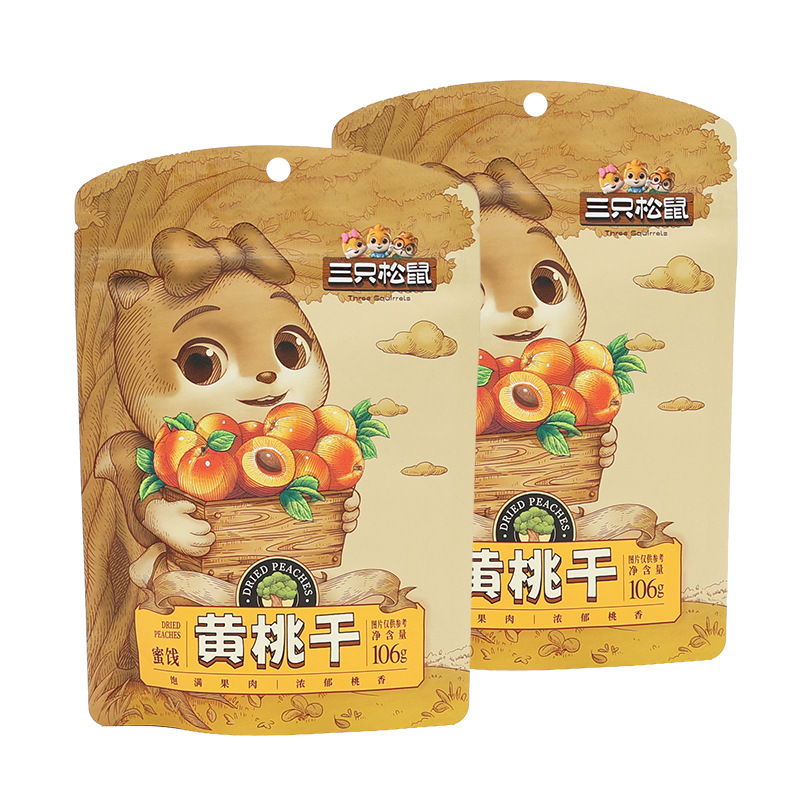 三只松鼠黄桃干106g/袋休闲零食果脯蜜饯水果干桃干包邮