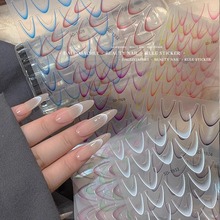 渐变法式美甲贴纸网红新款拍拍法式美甲贴黑白复古红色指甲贴装饰