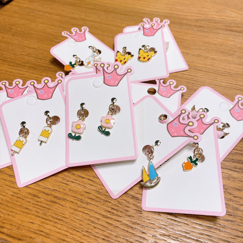 Children's Cartoon Pendant Alloy Earrings Student Baby No Piercing Ear Clips Painless Earrings Little Girls Earrings Wholesale