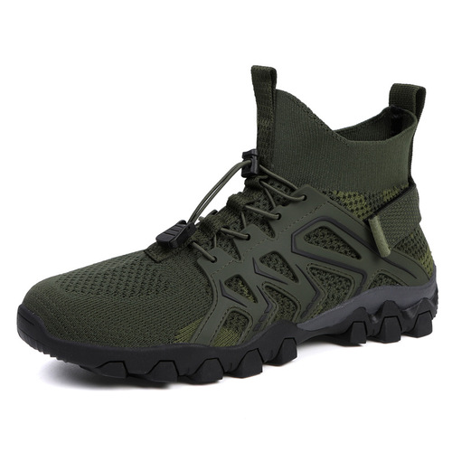 Cross-border wish European and American men's hiking shoes outdoor casual running high-top large size mesh hiking shoes