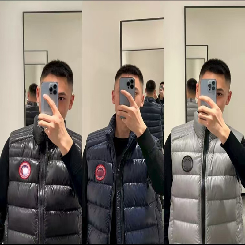 Crofton down vest 2229M waterproof sleeveless vest with stand-up collar, 700 fill power, contrasting color design Crofton down vest 2229M waterproof sleeveless vest with stand-up collar, 700 fill power, contrasting color design