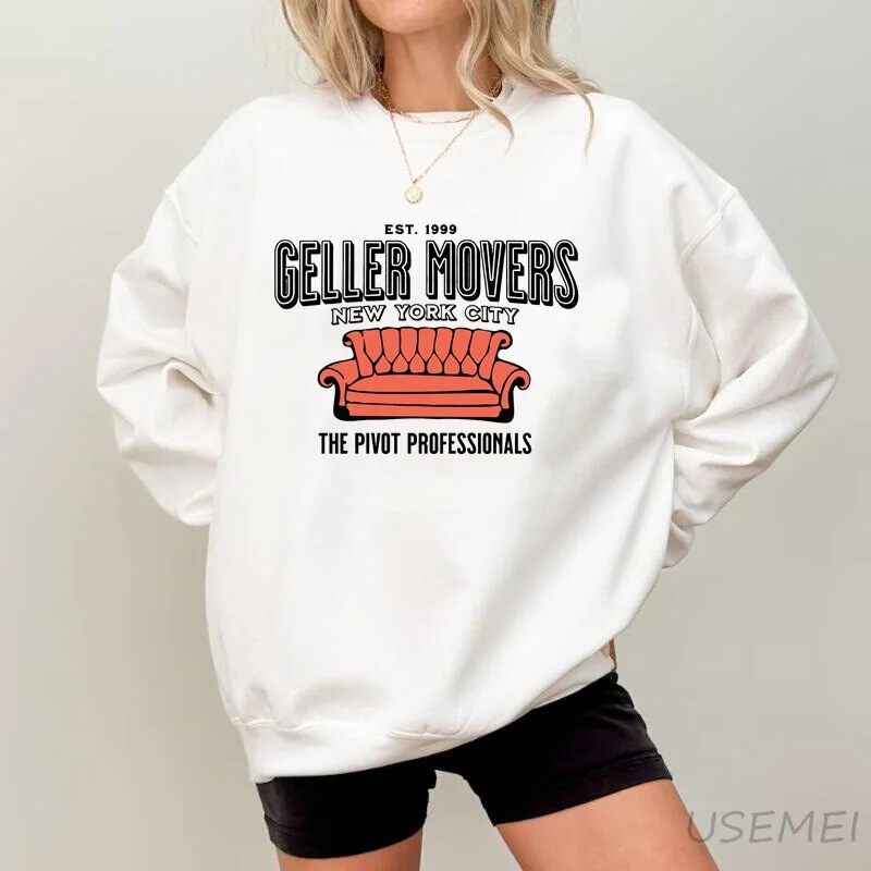 Geller Movers Est 1999 New York City Friends Print Sweatshirt Vintage 90s TV Show Geller Movers Est 1999 New York City Friends Print Sweatshirt Vintage 90s TV Show