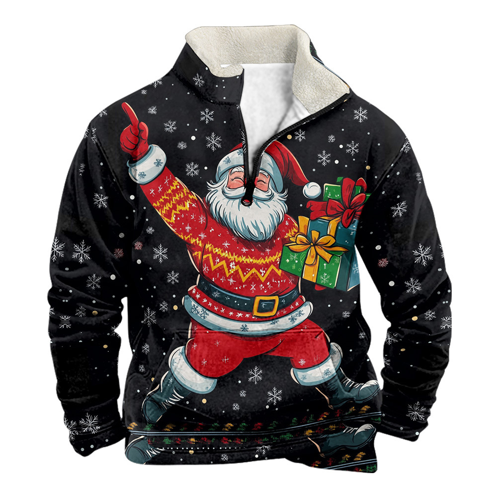 Herren Strickjacke Hoodie Mit Weihnachtsmuster Für Den Winter_voghion.com