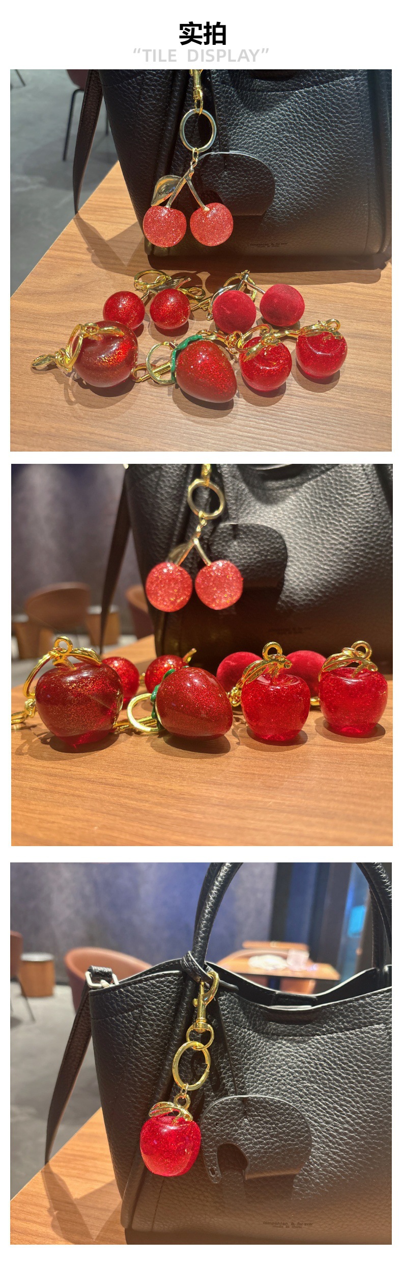 64g Weight Bag Pendant, Keychain Classification 1 Piece Quantity Casual, Street Occasion Resin Material Fruit Pattern Unisex Gender Cute Style 1 Piece Cute Fruit Resin Unisex Bag Pendant Keychain 无