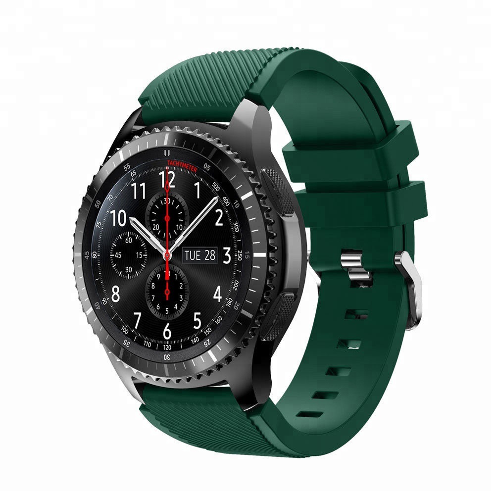 Compatible with Samsung S3 twill silicone strap 20/22mm, quick-release lugs, official same single-color silicone strap from Huawei undefined