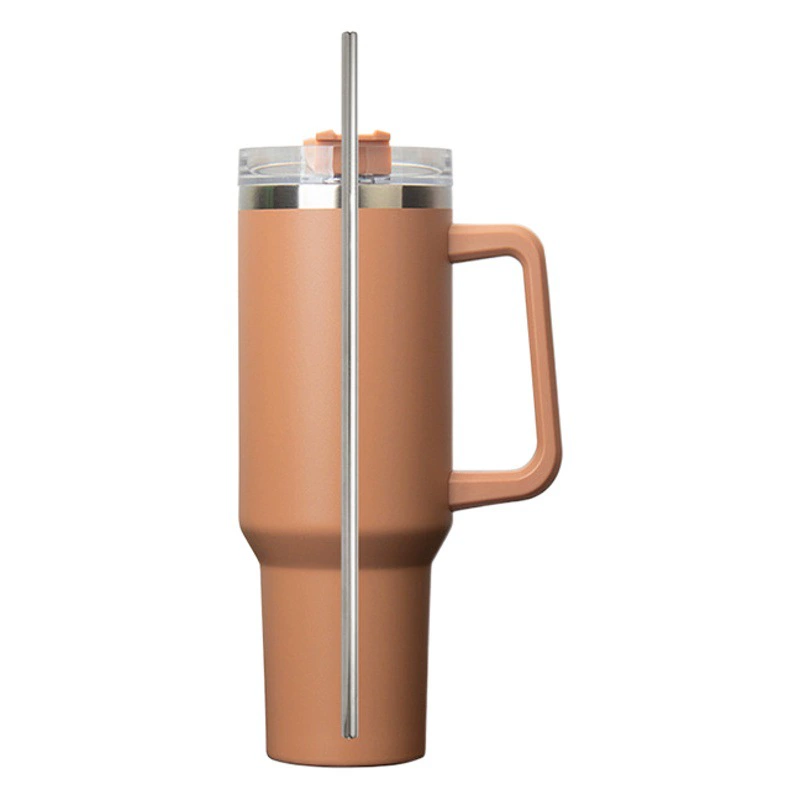 Термокружка с трубочкой для автомобиля Amazon 40 унций, набор из нержавеющей стали 304 с щеткой для чистки трубочки