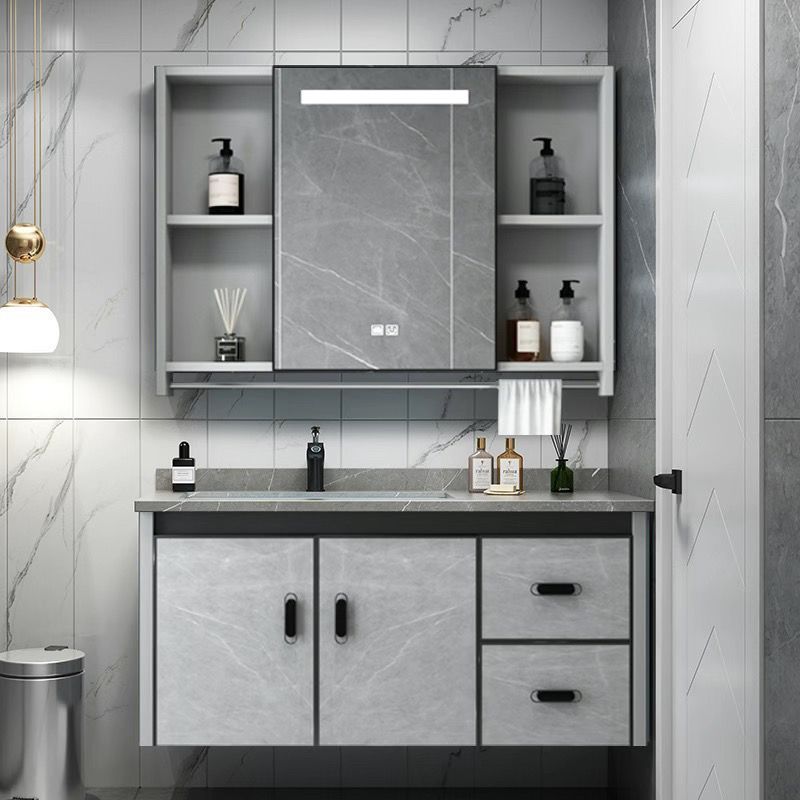 太空铝合金卫生间浴室柜组合洗脸手盆池一体陶瓷洗漱台卫浴