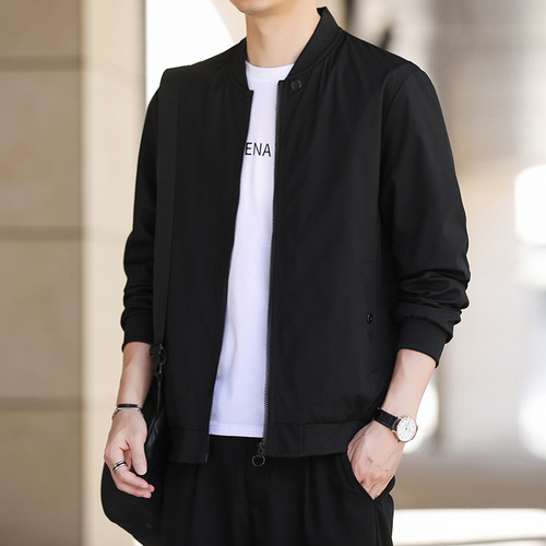 Spring and Autumn Leisure Jacket Men's Baseball Collar Outerwear Sports Versatile Middle-aged and Young Adults Top Clothing Trendy